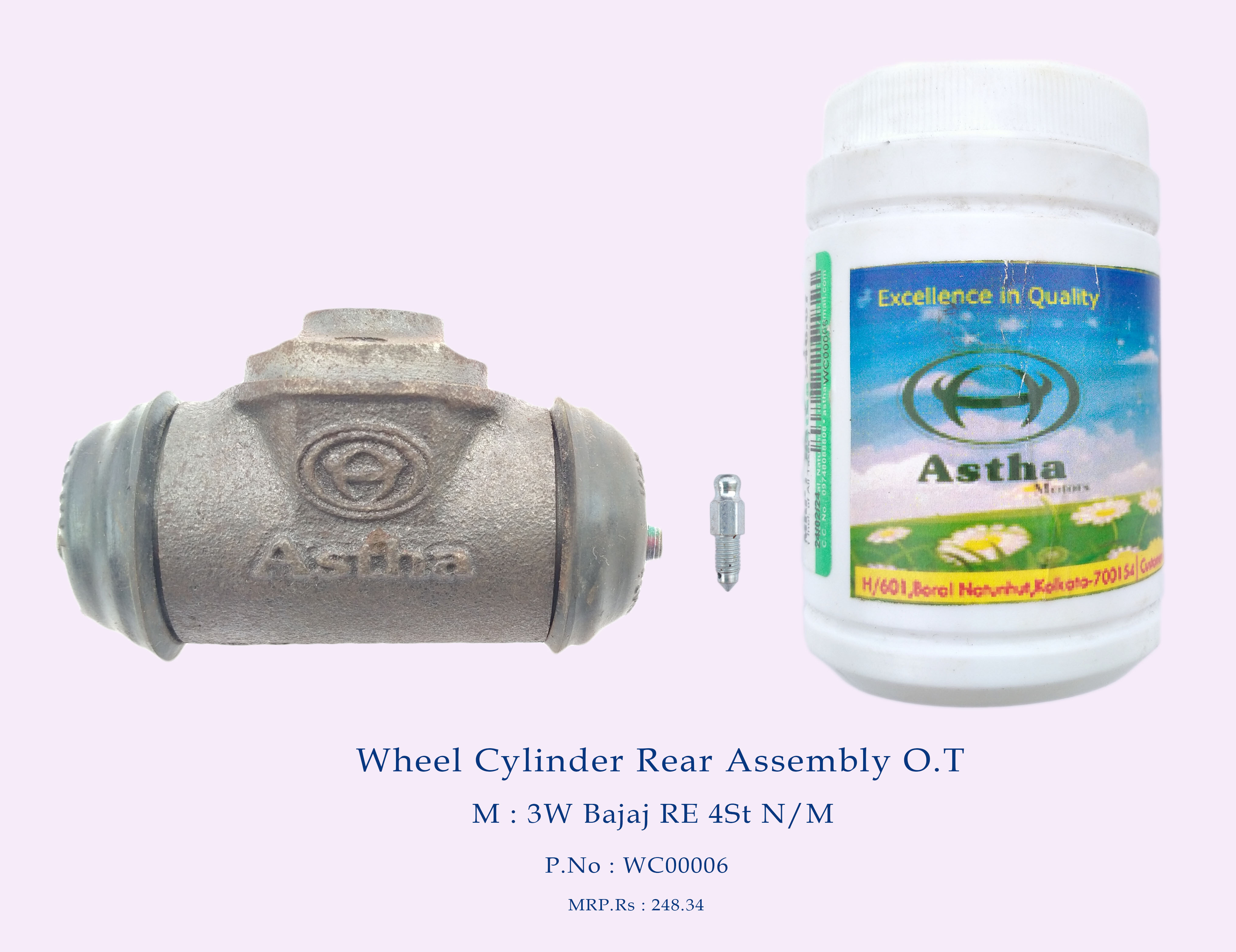 Wheel Master Cylinder Only Rubber Half Kit (Spring) 3W Bajaj RE 4St N/M